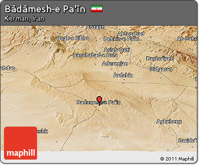 Satellite Panoramic Map of Bādāmesh-e Pa'īn