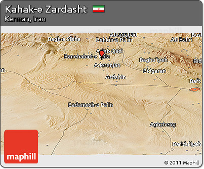 Satellite Panoramic Map of Kahak-e Zardasht
