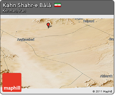 Satellite Panoramic Map of Kahn Shahr-e Bālā