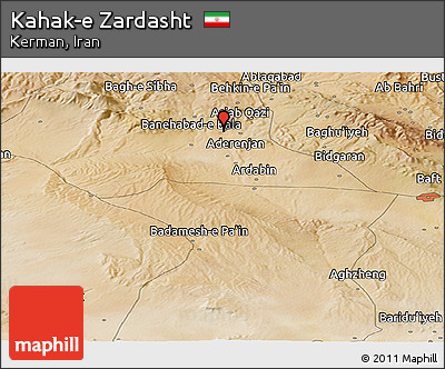Satellite Panoramic Map of Kahak-e Zardasht