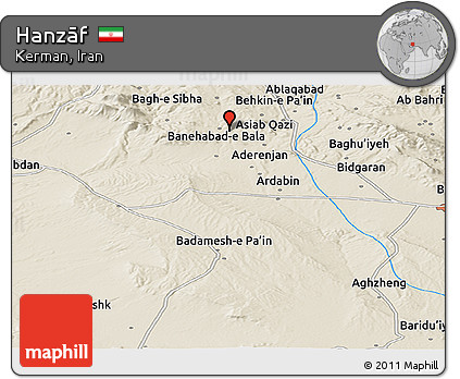 Shaded Relief Panoramic Map of Hanzāf