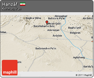 Shaded Relief Panoramic Map of Hanzāf