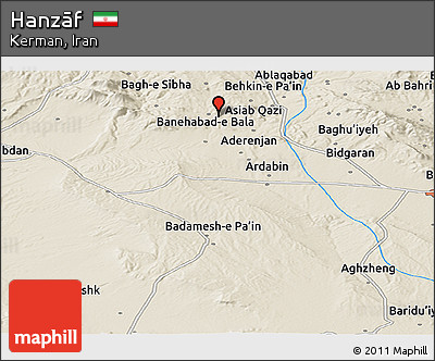 Shaded Relief Panoramic Map of Hanzāf