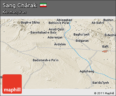 Shaded Relief Panoramic Map of Sang Chārak