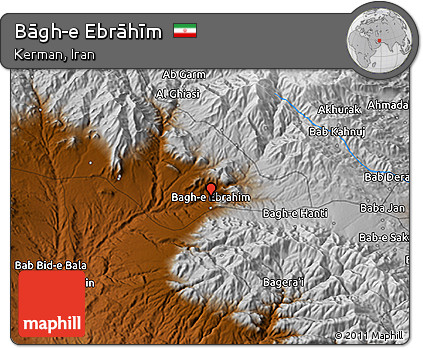 Physical 3D Map of Bāgh-e Ebrāhīm