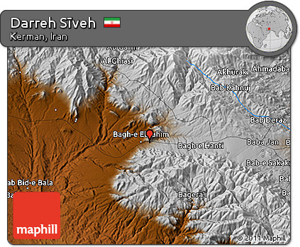 Physical 3D Map of Darreh Sīveh