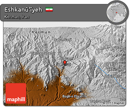 Physical 3D Map of Eshkanū'īyeh