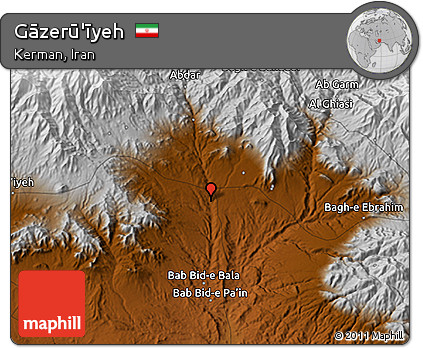 Physical 3D Map of Gāzerū'īyeh