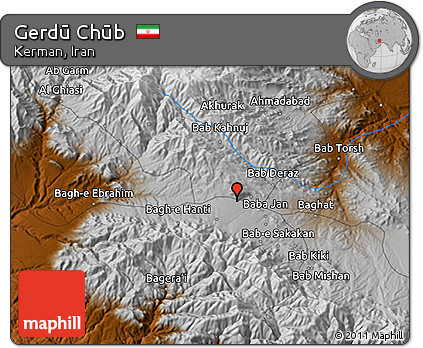 Physical 3D Map of Gerdū Chūb