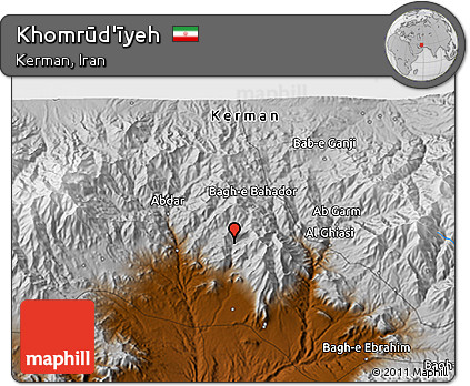 Physical 3D Map of Khomrūd'īyeh