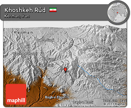 Physical 3D Map of Khoshkeh Rūd