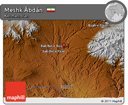Physical 3D Map of Meshk Ābdān