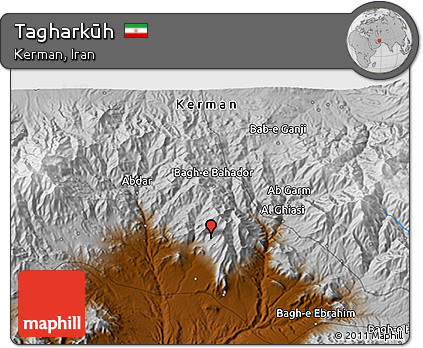 Physical 3D Map of Tagharkūh
