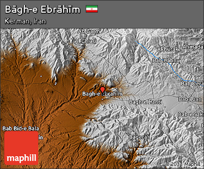Physical 3D Map of Bāgh-e Ebrāhīm