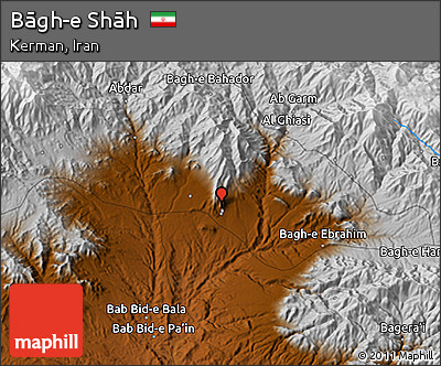 Physical 3D Map of Bāgh-e Shāh