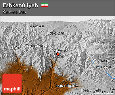 Physical 3D Map of Eshkanū'īyeh