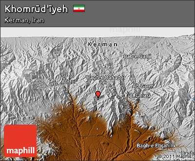 Physical 3D Map of Khomrūd'īyeh