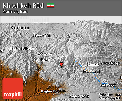 Physical 3D Map of Khoshkeh Rūd