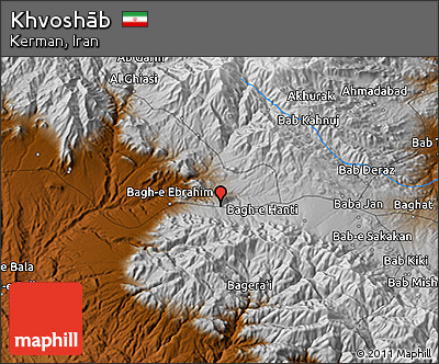 Physical 3D Map of Khvoshāb