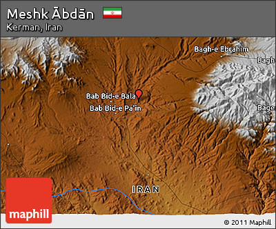Physical 3D Map of Meshk Ābdān