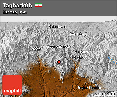 Physical 3D Map of Tagharkūh