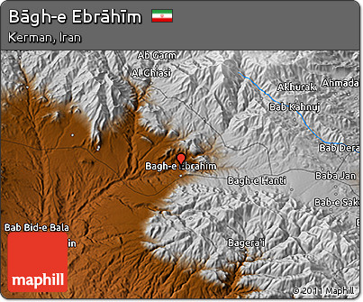 Physical 3D Map of Bāgh-e Ebrāhīm