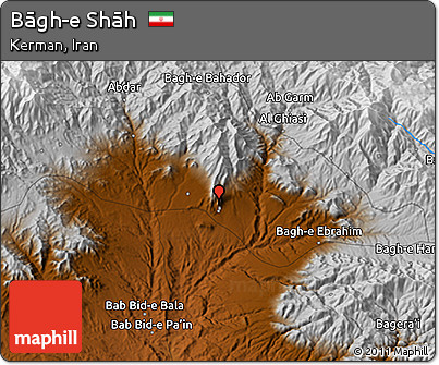 Physical 3D Map of Bāgh-e Shāh