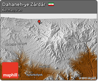 Physical 3D Map of Dahaneh-ye Zārdār
