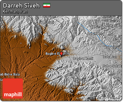 Physical 3D Map of Darreh Sīveh