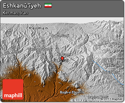 Physical 3D Map of Eshkanū'īyeh