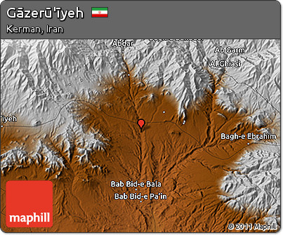Physical 3D Map of Gāzerū'īyeh