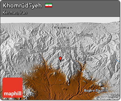 Physical 3D Map of Khomrūd'īyeh