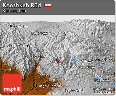 Physical 3D Map of Khoshkeh Rūd