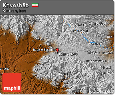 Physical 3D Map of Khvoshāb