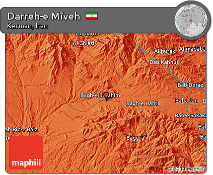 Political 3D Map of Darreh-e Mīveh
