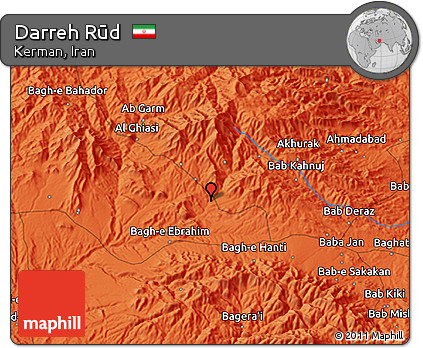 Political 3D Map of Darreh Rūd