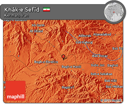 Political 3D Map of Khāk-e Sefīd
