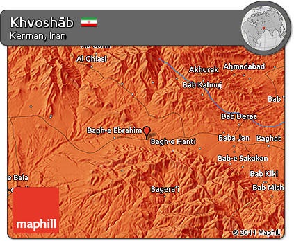Political 3D Map of Khvoshāb