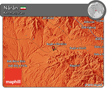 Political 3D Map of Nārān
