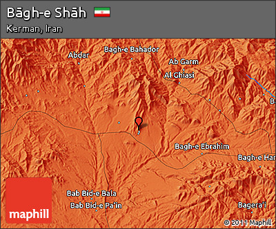 Political 3D Map of Bāgh-e Shāh