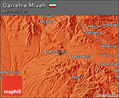 Political 3D Map of Darreh-e Mīveh
