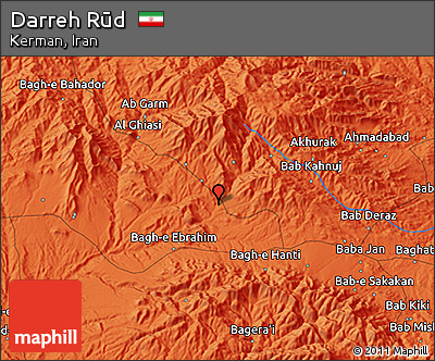 Political 3D Map of Darreh Rūd