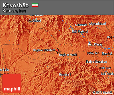 Political 3D Map of Khvoshāb