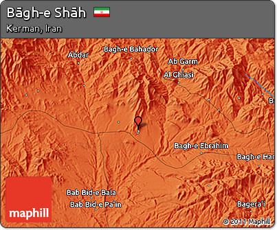 Political 3D Map of Bāgh-e Shāh