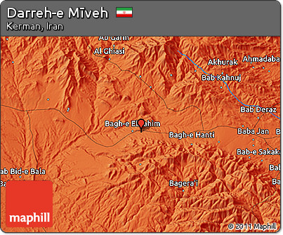 Political 3D Map of Darreh-e Mīveh