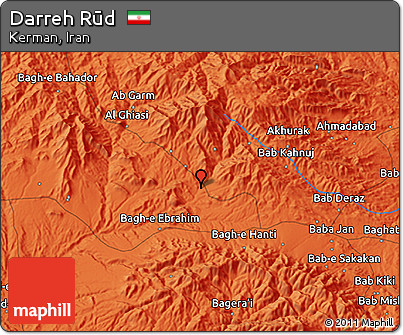Political 3D Map of Darreh Rūd