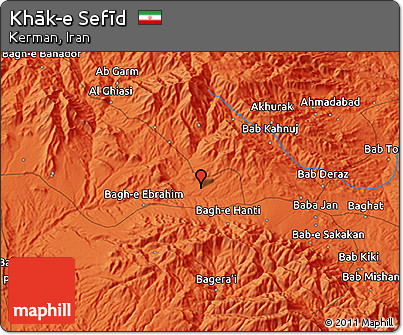 Political 3D Map of Khāk-e Sefīd