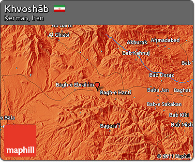 Political 3D Map of Khvoshāb