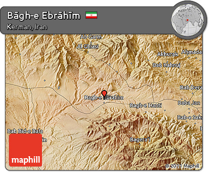 Satellite 3D Map of Bāgh-e Ebrāhīm