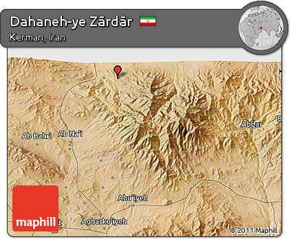 Satellite 3D Map of Dahaneh-ye Zārdār